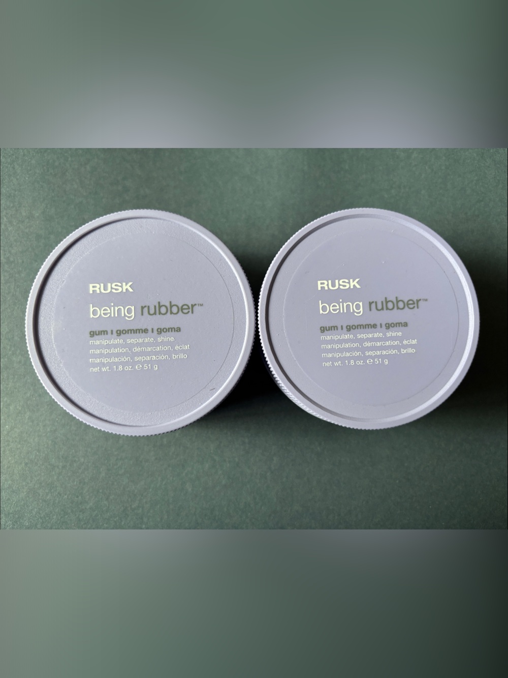 RUSK Being Rubber Styling Gum - 2 Pack (Gray Lids)
